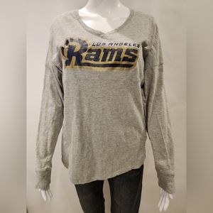 NFL Los Angeles Rams Long Sleeve V-neck Junior's Collection Size XL